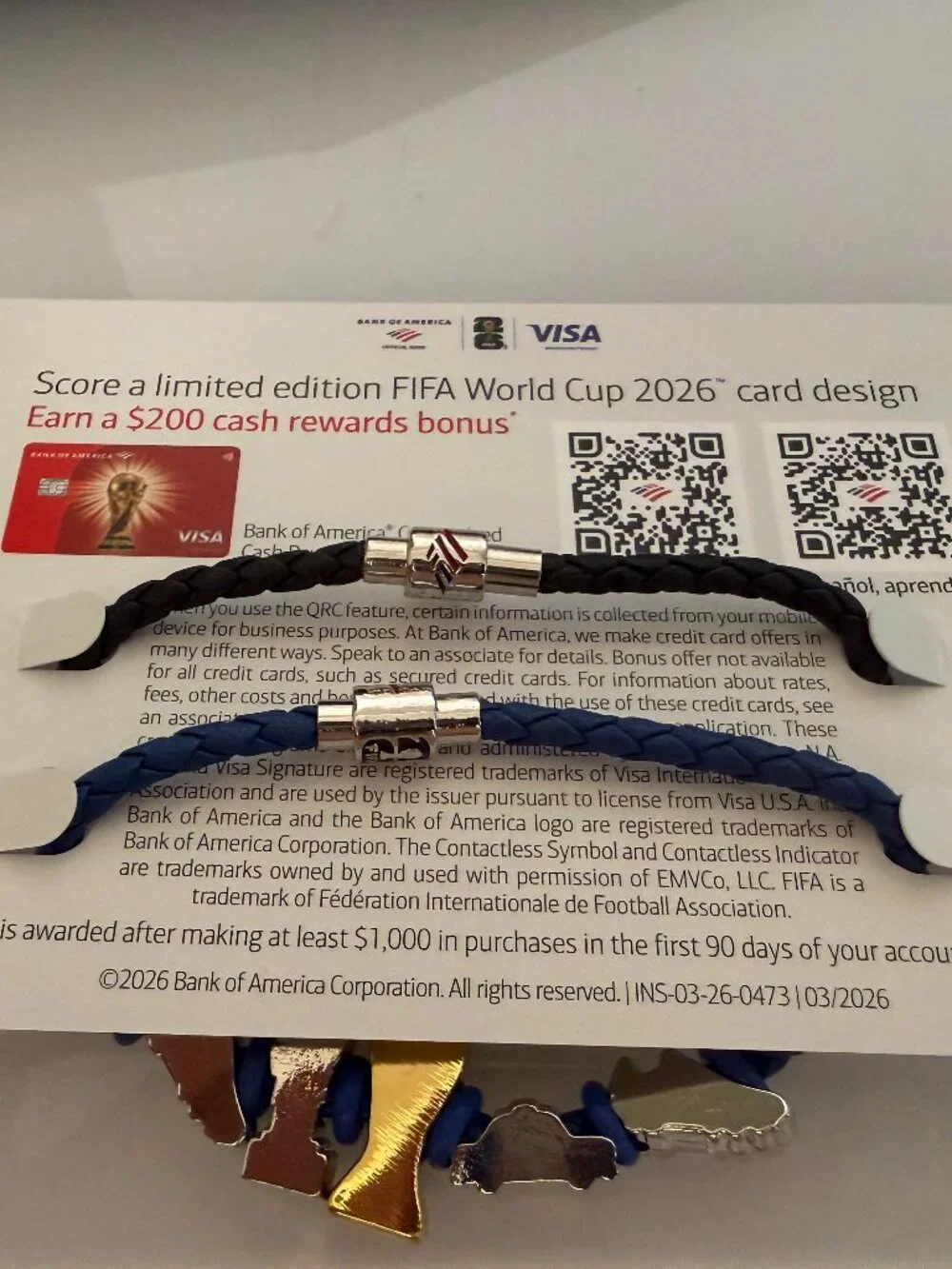 FIFA World Cup 2026 Bank of America BofA Fan Band Bracelet NYC Official SMALL